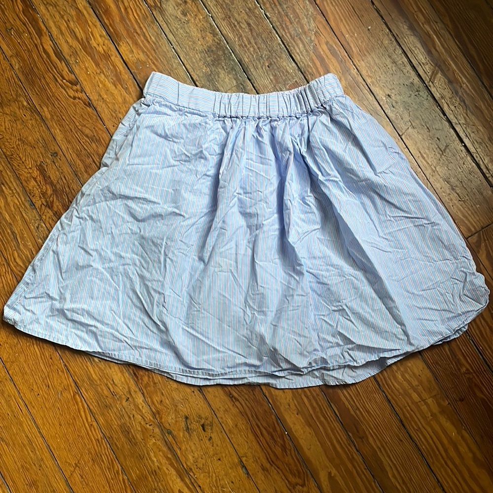 J crew flowy skirt size small pink blue and white stripe